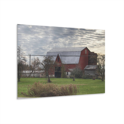 U R There Photography Dodge Road Red Rustic Farmhouse Acrylic Wall Print
