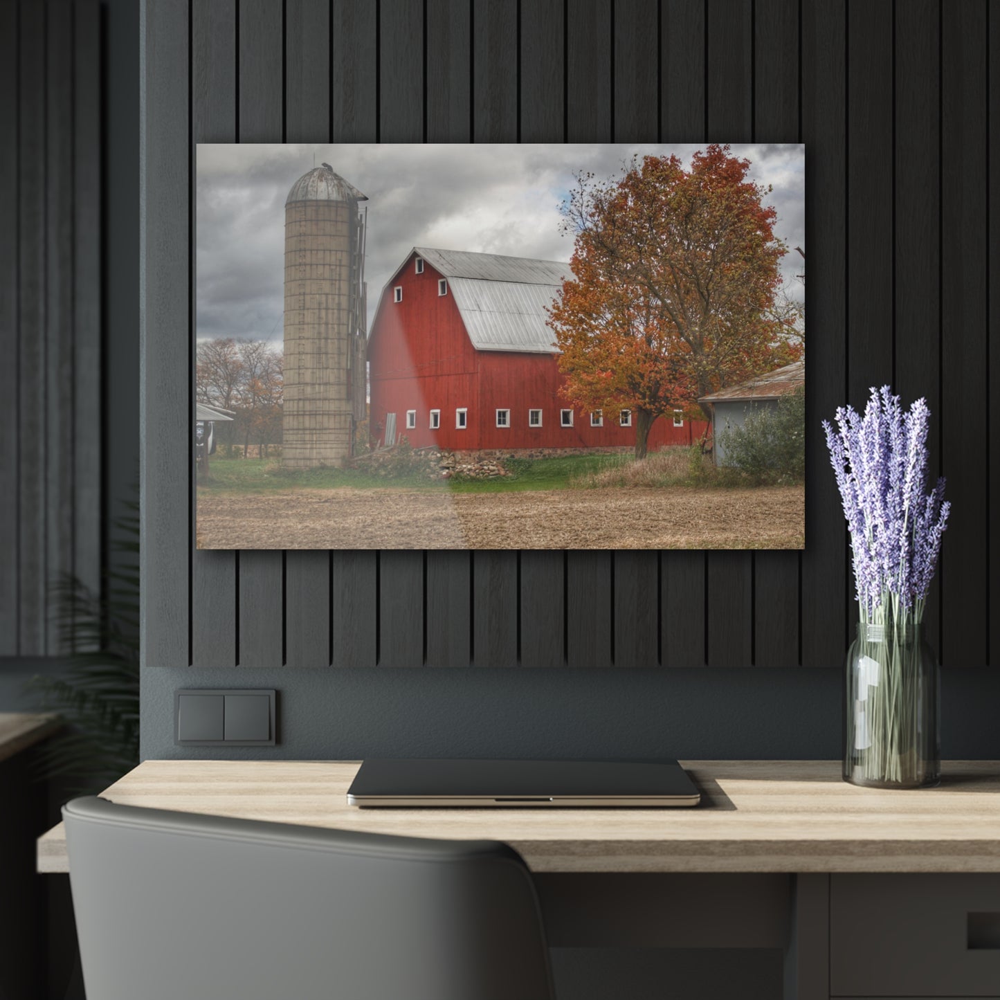 U R There Photography Brigham Road Red Rustic Farmhouse Acrylic Wall Print