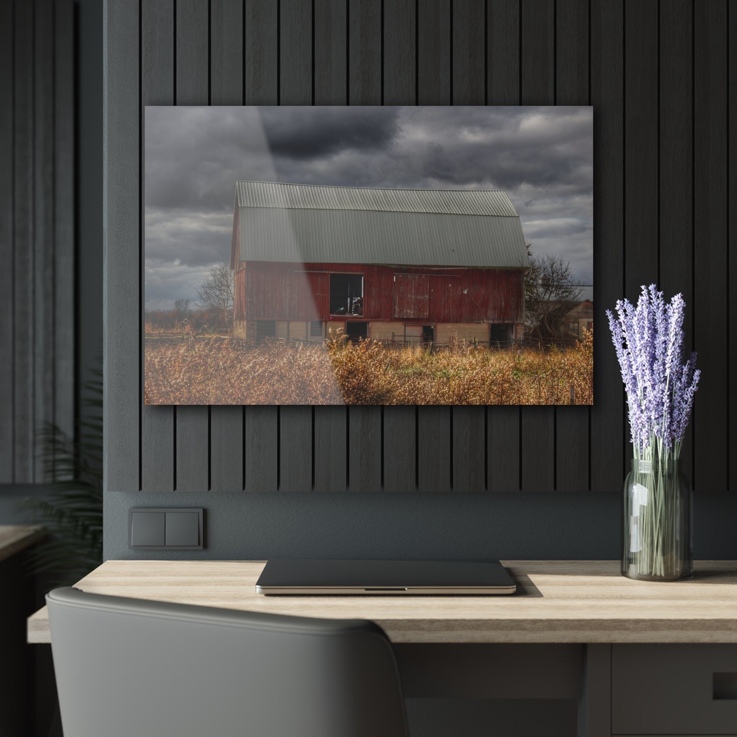 U R There Photography Booth Road Cow Barn I Rustic Farmhouse Acrylic Wall Print