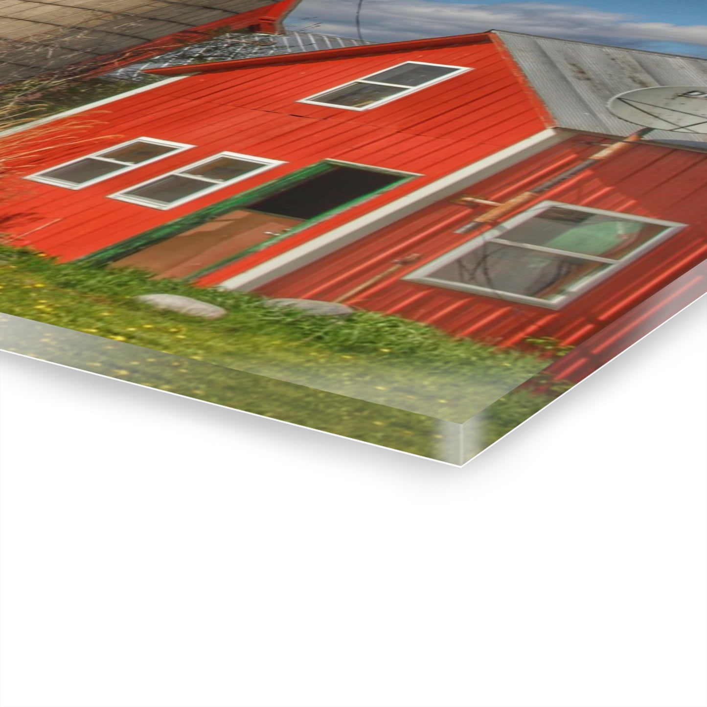 U R There Photography McDowell Road Reds I Rustic Farmhouse Acrylic Wall Print