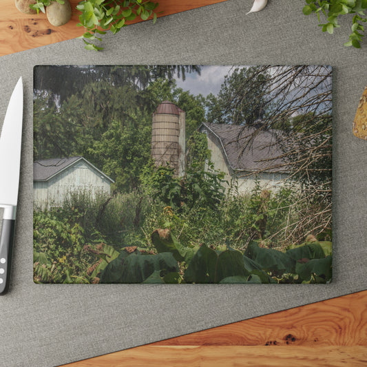 U R There Photography Clark Road Hidden Rustic Farmhouse Tempered-Glass Cutting Board