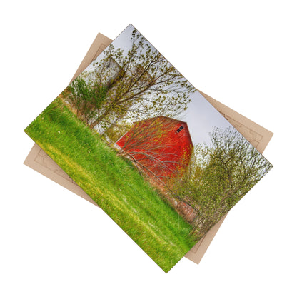 U R There Photography Castle Corner Red I Rustic Farmhouse Decorative Ceramic Tile