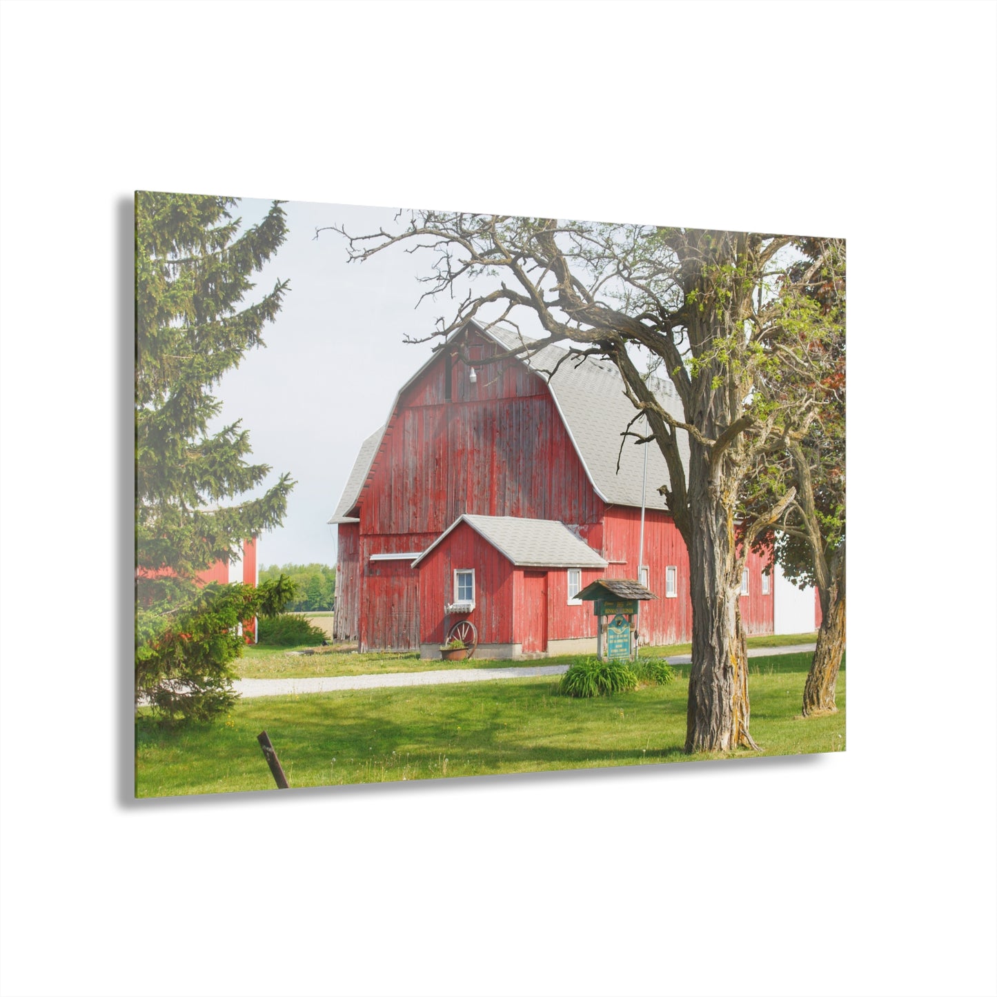 U R There Photography French Road Centennial Reds I Rustic Farmhouse Acrylic Wall Print