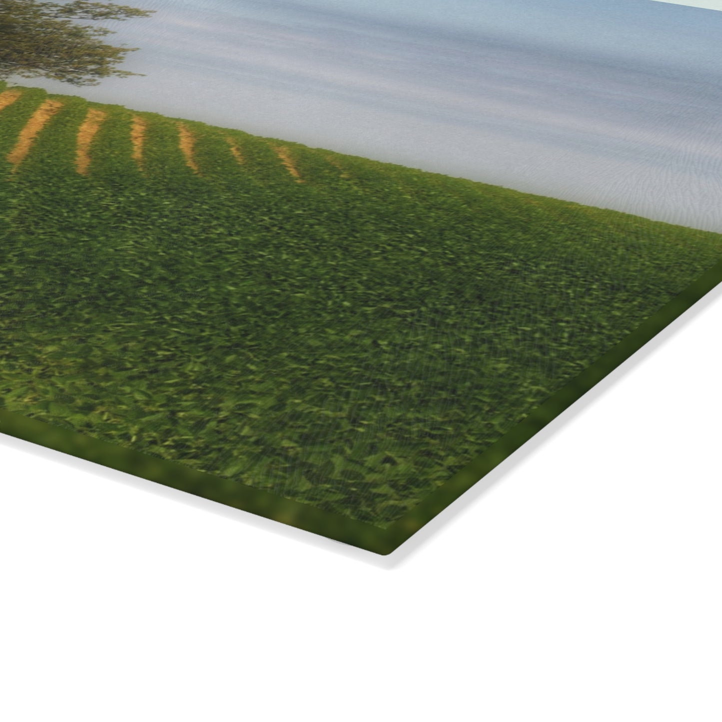 U R There Photography Tree Overlooking Farm Field Rustic Farmhouse Tempered-Glass Cutting Board