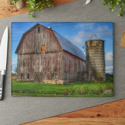 U R There Photography North Irish Red II Rustic Farmhouse Tempered-Glass Cutting Board