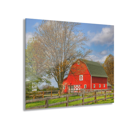 U R There Photography Sohn Road Red Rustic Farmhouse Acrylic Wall Print