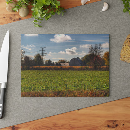 U R There Photography Wadsworth Road Grey Rustic Farmhouse Tempered-Glass Cutting Board