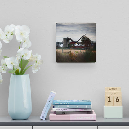 U R There Photography Haines Road Farm Rustic Farmhouse Acrylic Analog Wall Clock