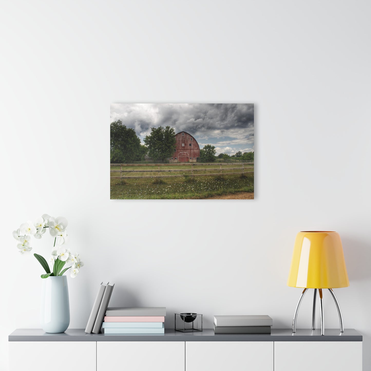 U R There Photography Elba Township Red Rustic Farmhouse Acrylic Wall Print