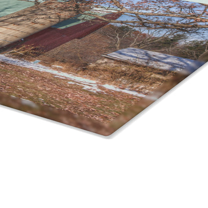 U R There Photography Webster Road Red II Rustic Farmhouse Tempered-Glass Cutting Board