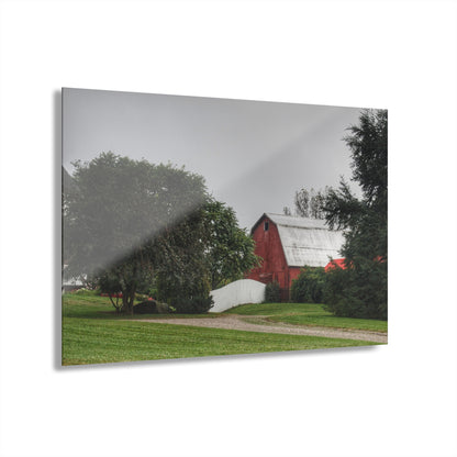 U R There Photography Bronson Lake Hidden Red II Rustic Farmhouse Acrylic Wall Print