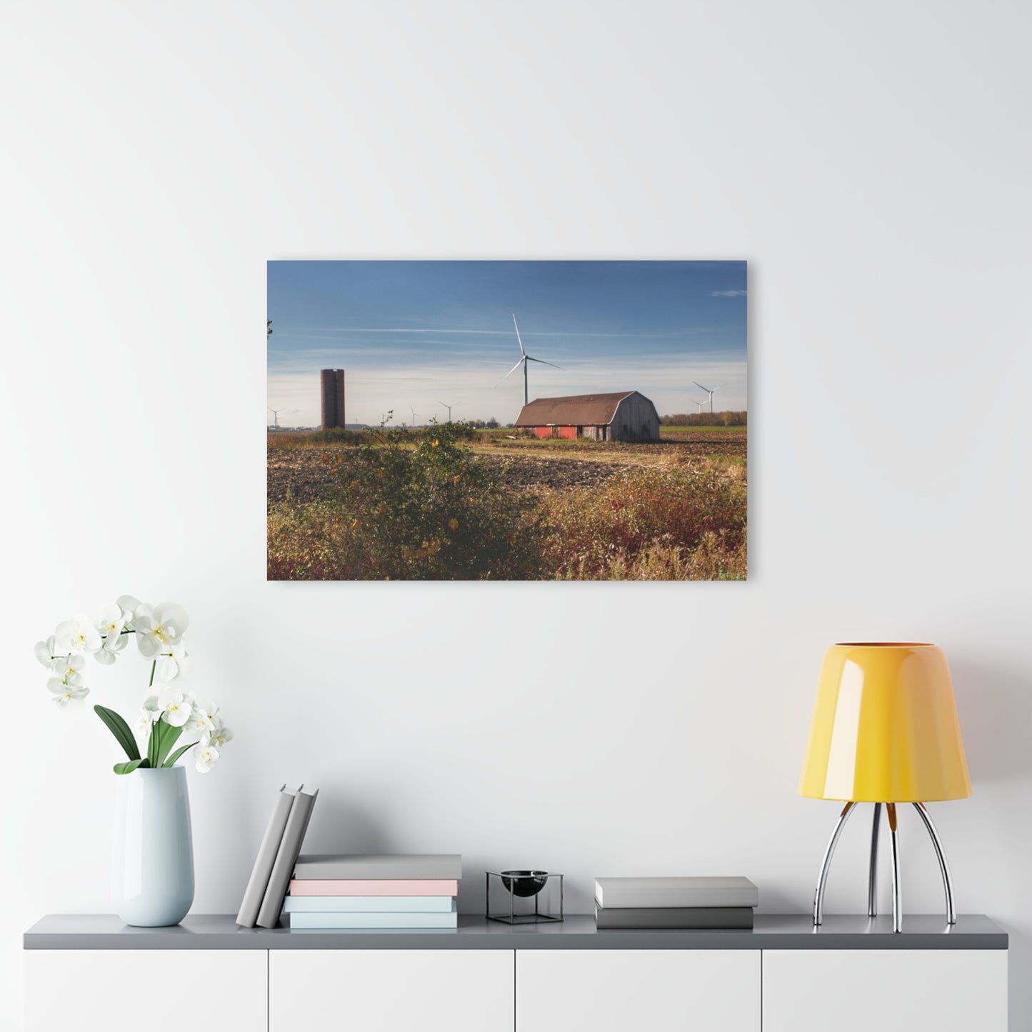 U R There Photography Darbee Red and Silo Rustic Farmhouse Acrylic Wall Print