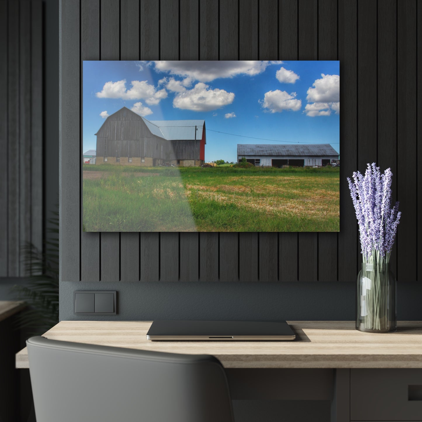 U R There Photography Cass City Elmwood Grey Rustic Farmhouse Acrylic Wall Print