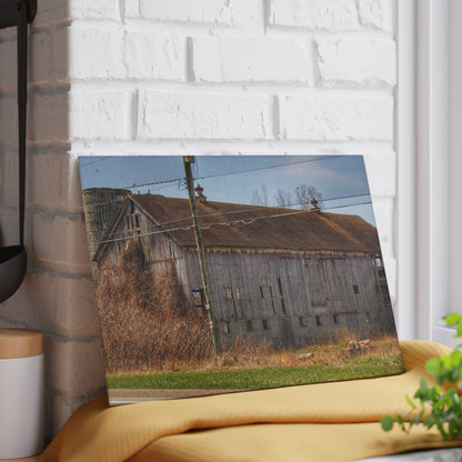 U R There Photography Metamora M-24 Grey III Rustic Farmhouse Tempered-Glass Cutting Board