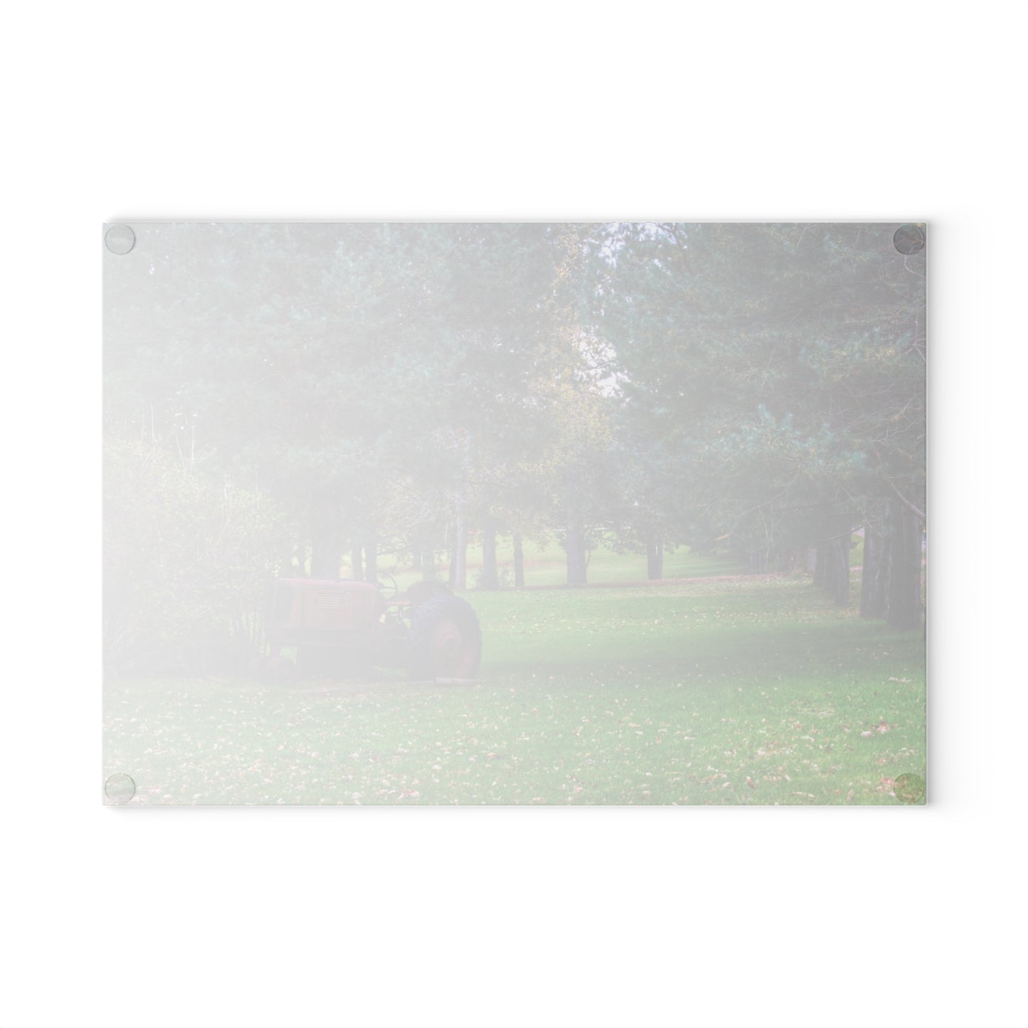 U R There Photography Casey Road Yard Art I Rustic Farmhouse Tempered-Glass Cutting Board