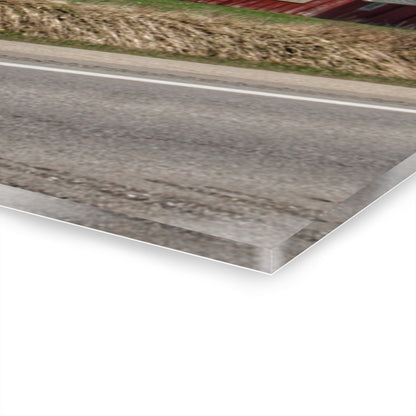 U R There Photography M-15 Quilted Red Rustic Farmhouse Acrylic Wall Print