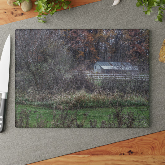 U R There Photography Shifman Road Stable Rustic Farmhouse Tempered-Glass Cutting Board