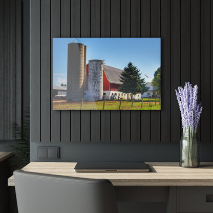 U R There Photography Hunters Creek Red Cow Barn I Rustic Farmhouse Acrylic Wall Print