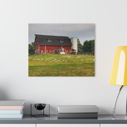 U R There Photography Oxford Old Red and Silo Rustic Farmhouse Acrylic Wall Print