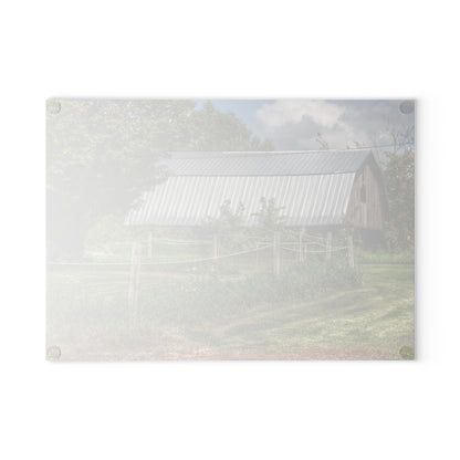 U R There Photography Old Roadside Grey Rustic Farmhouse Tempered-Glass Cutting Board