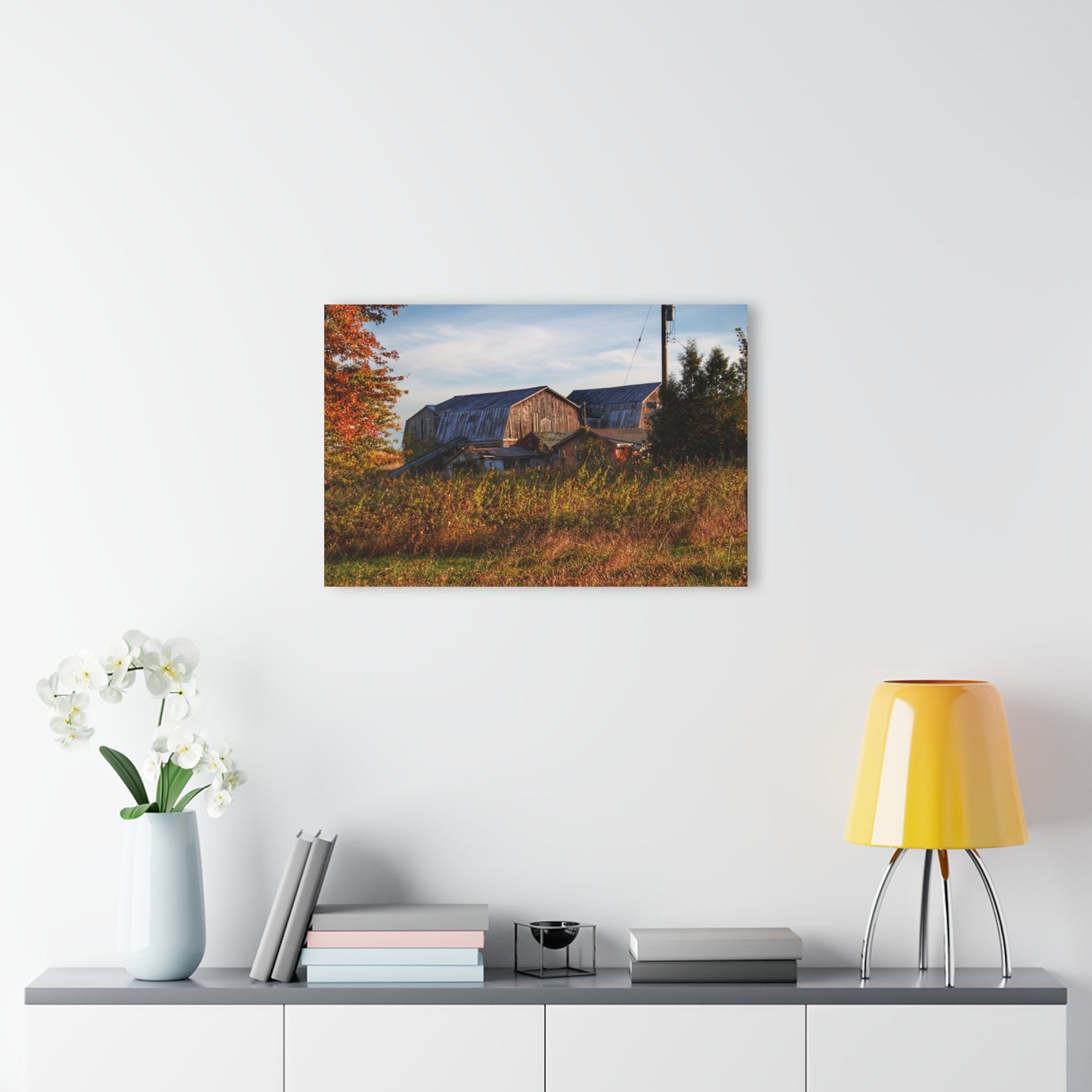 U R There Photography Montgomery Road Reds Rustic Farmhouse Acrylic Wall Print