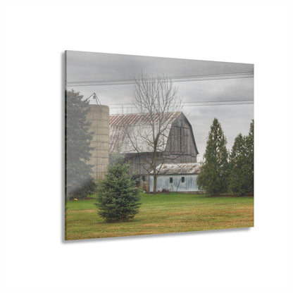 U R There Photography Eddy Road Grey I Rustic Farmhouse Acrylic Wall Print 14 "x 11"