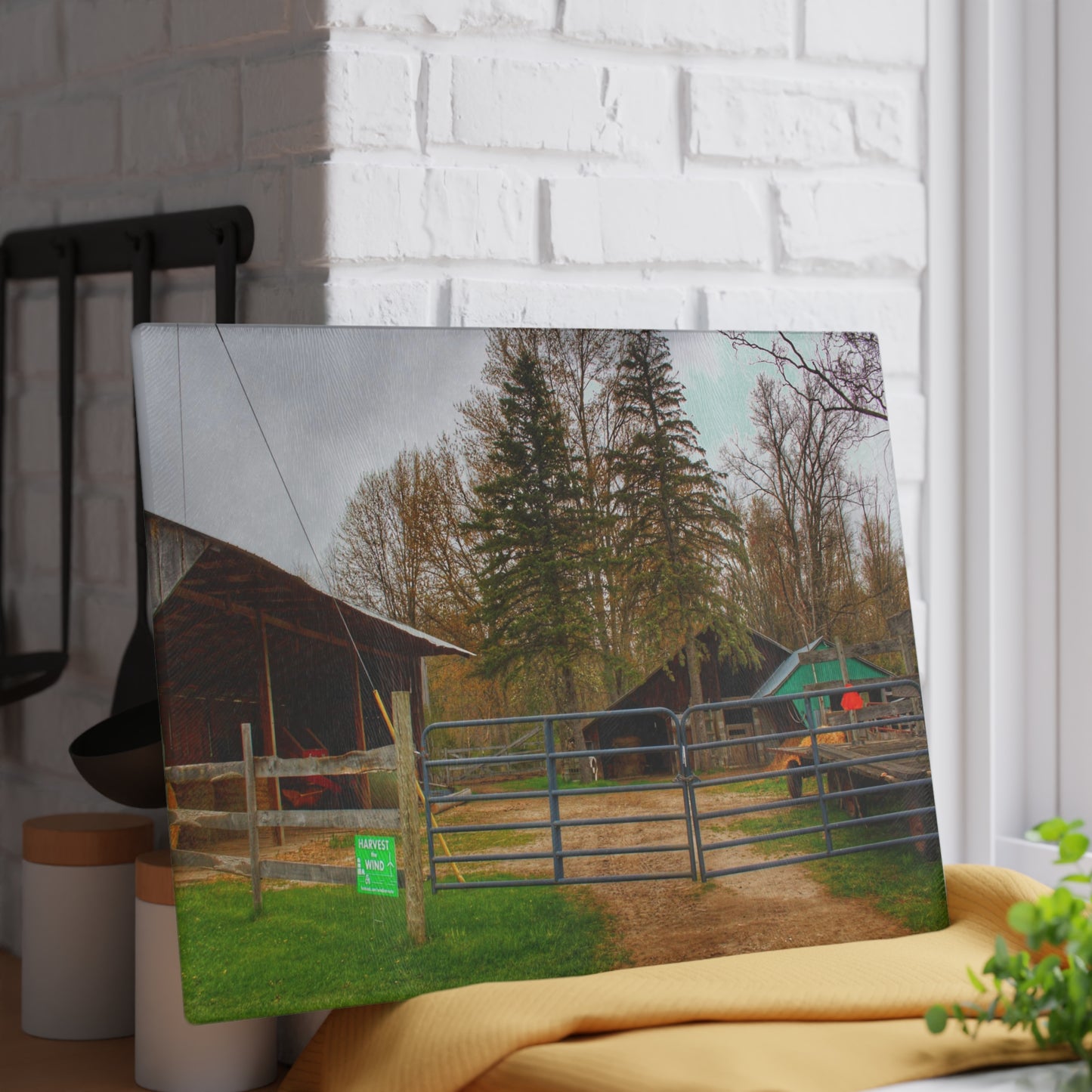U R There Photography Castle Roadside Greys Rustic Farmhouse Tempered-Glass Cutting Board