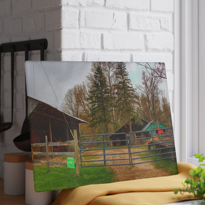 U R There Photography Castle Roadside Greys Rustic Farmhouse Tempered-Glass Cutting Board