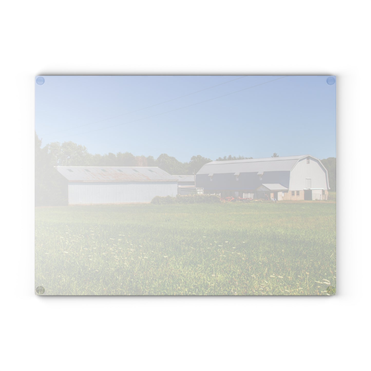 U R There Photography McPherson Greys Rustic Farmhouse Tempered-Glass Cutting Board 11" x 15" Rectangle