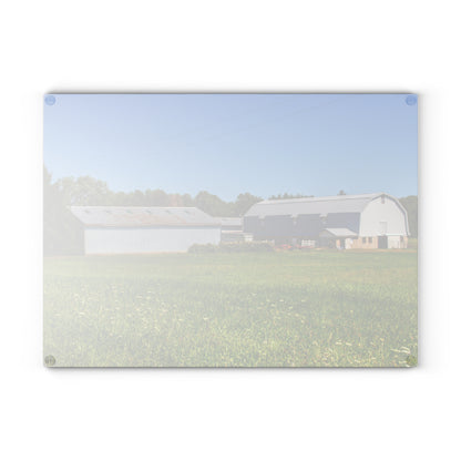 U R There Photography McPherson Greys Rustic Farmhouse Tempered-Glass Cutting Board 11" x 15" Rectangle