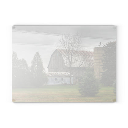 U R There Photography Eddy Road Grey I Rustic Farmhouse Tempered-Glass Cutting Board