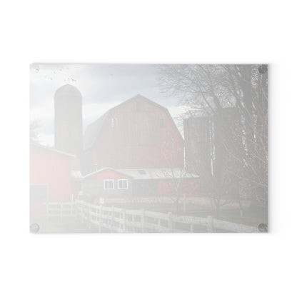 Barn Boutique Rustic Tempered-Glass Cutting Board| Peck Red