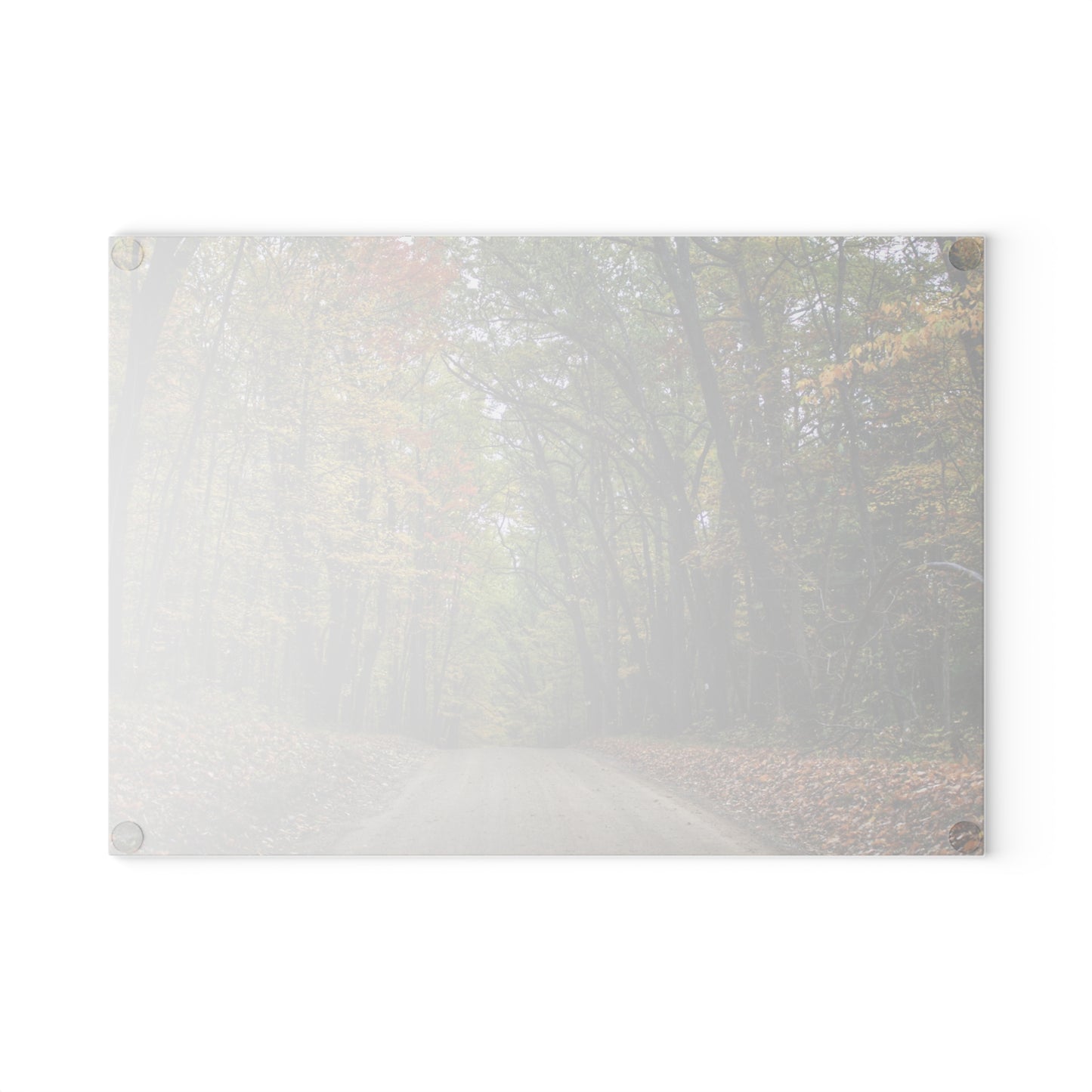 U R There Photography Country Roads in Dryden III Rustic Farmhouse Tempered-Glass Cutting Board