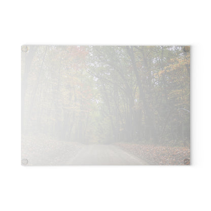 U R There Photography Country Roads in Dryden III Rustic Farmhouse Tempered-Glass Cutting Board