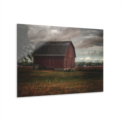 U R There Photography Fairgrove-Deckerville Red Rustic Farmhouse Acrylic Wall Print