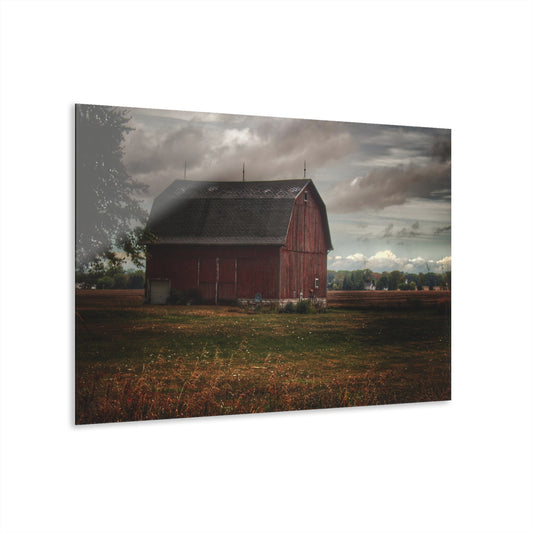 U R There Photography Fairgrove-Deckerville Red Rustic Farmhouse Acrylic Wall Print