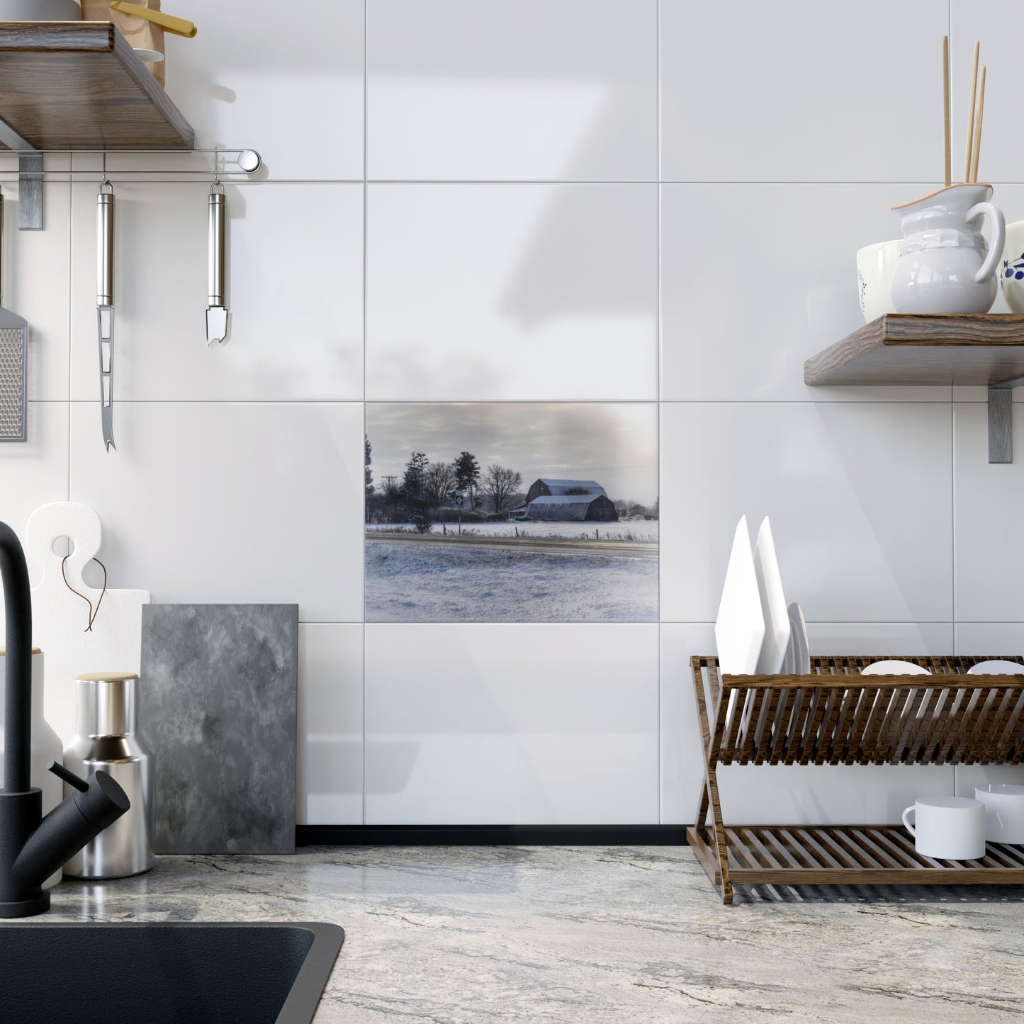 U R There Photography Otter Lake Road Greys Rustic Farmhouse Decorative Ceramic Tile