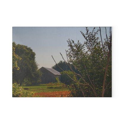 U R There Photography Clifford Hidden Grey Rustic Farmhouse Tempered-Glass Cutting Board