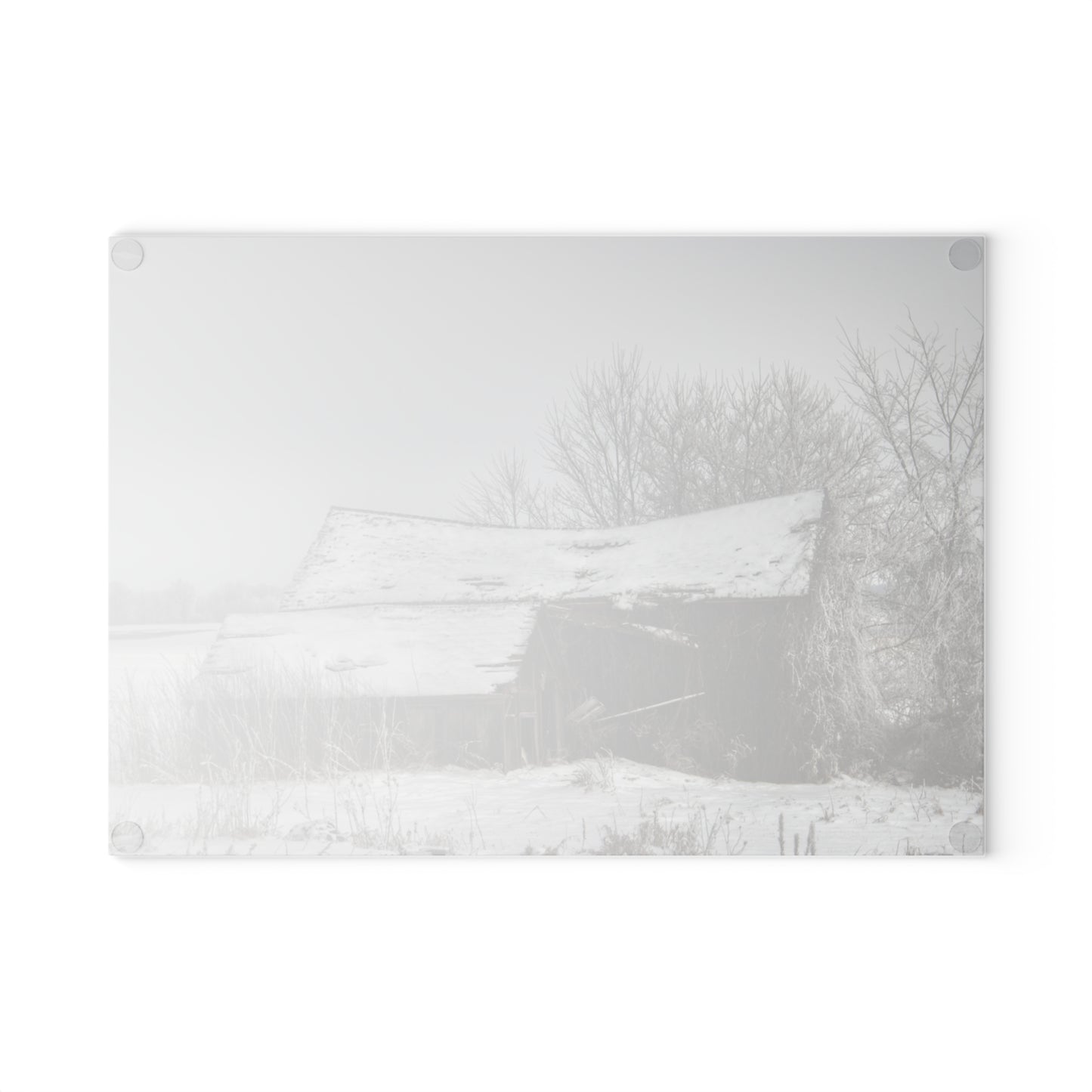 U R There Photography Grey Shacks of Mayville Rustic Farmhouse Tempered-Glass Cutting Board