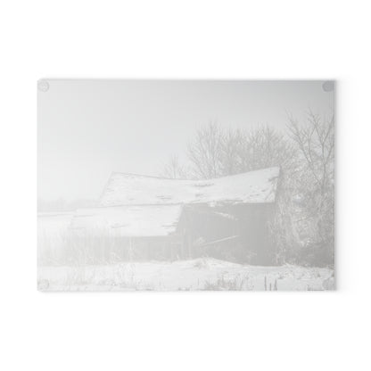U R There Photography Grey Shacks of Mayville Rustic Farmhouse Tempered-Glass Cutting Board