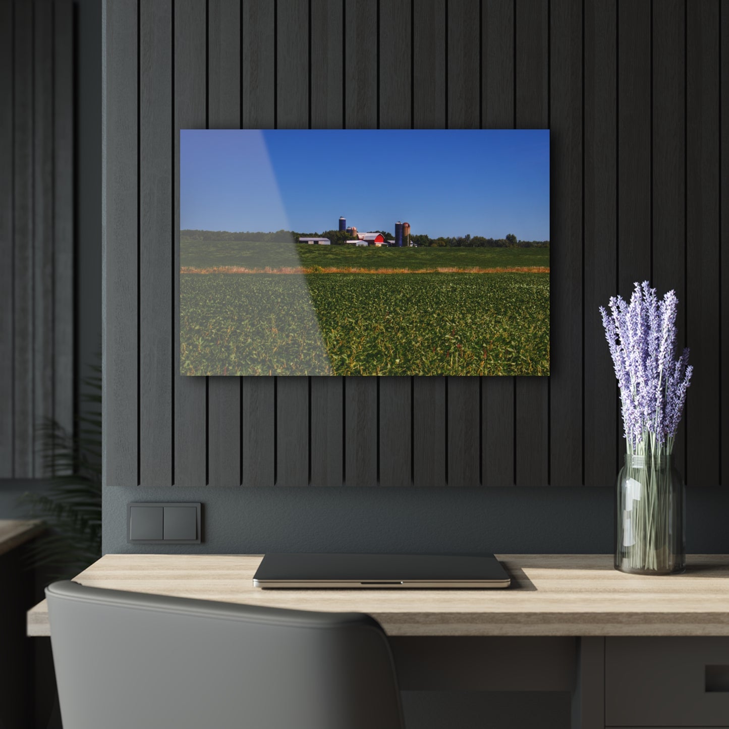 U R There Photography Otter Lake Road Farm Across the Field Rustic Farmhouse Acrylic Wall Print