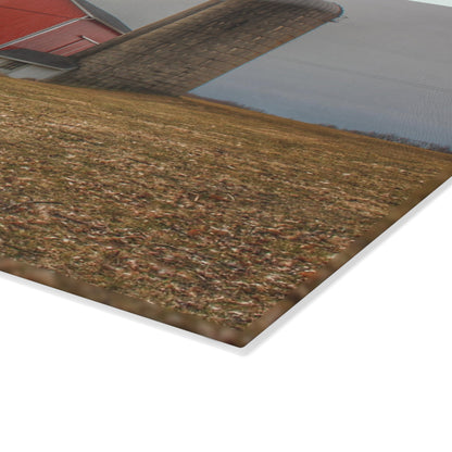 U R There Photography Brocker Road Red II Rustic Farmhouse Tempered-Glass Cutting Board
