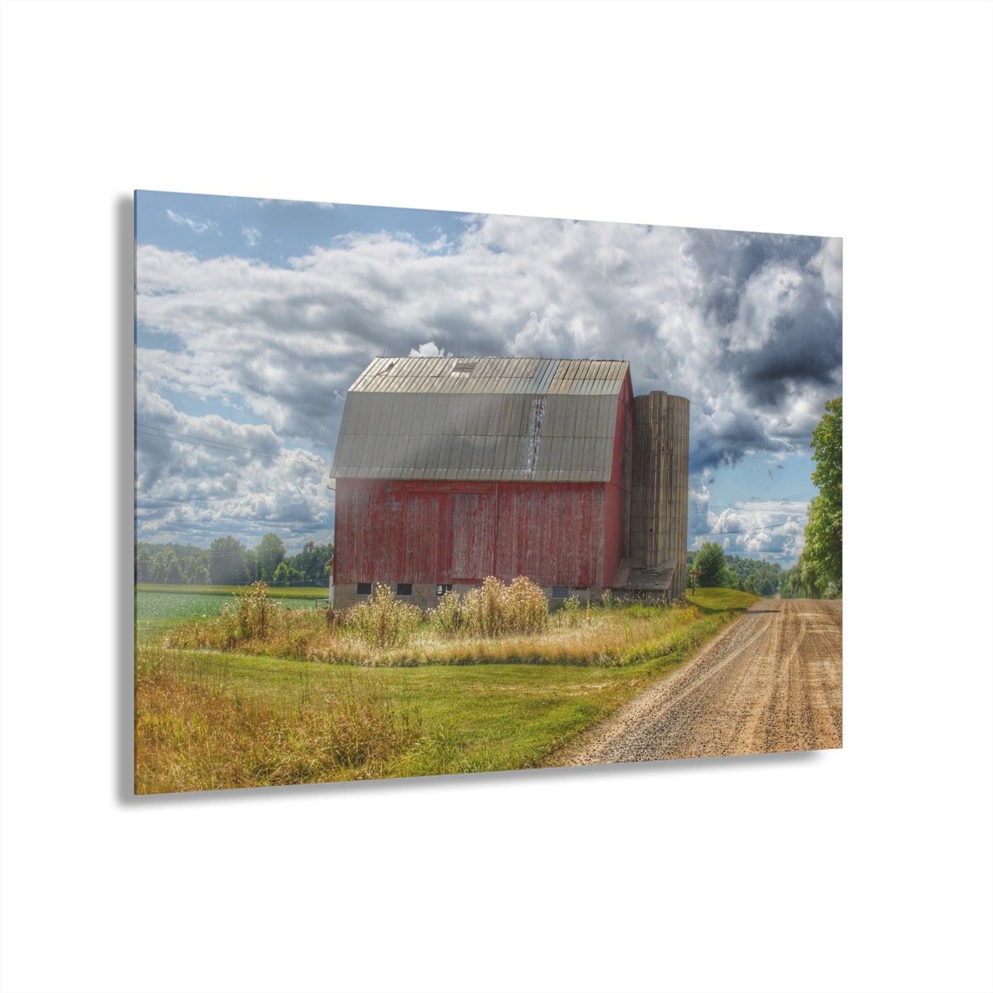 U R There Photography Haines Road Red Rustic Farmhouse Acrylic Wall Print