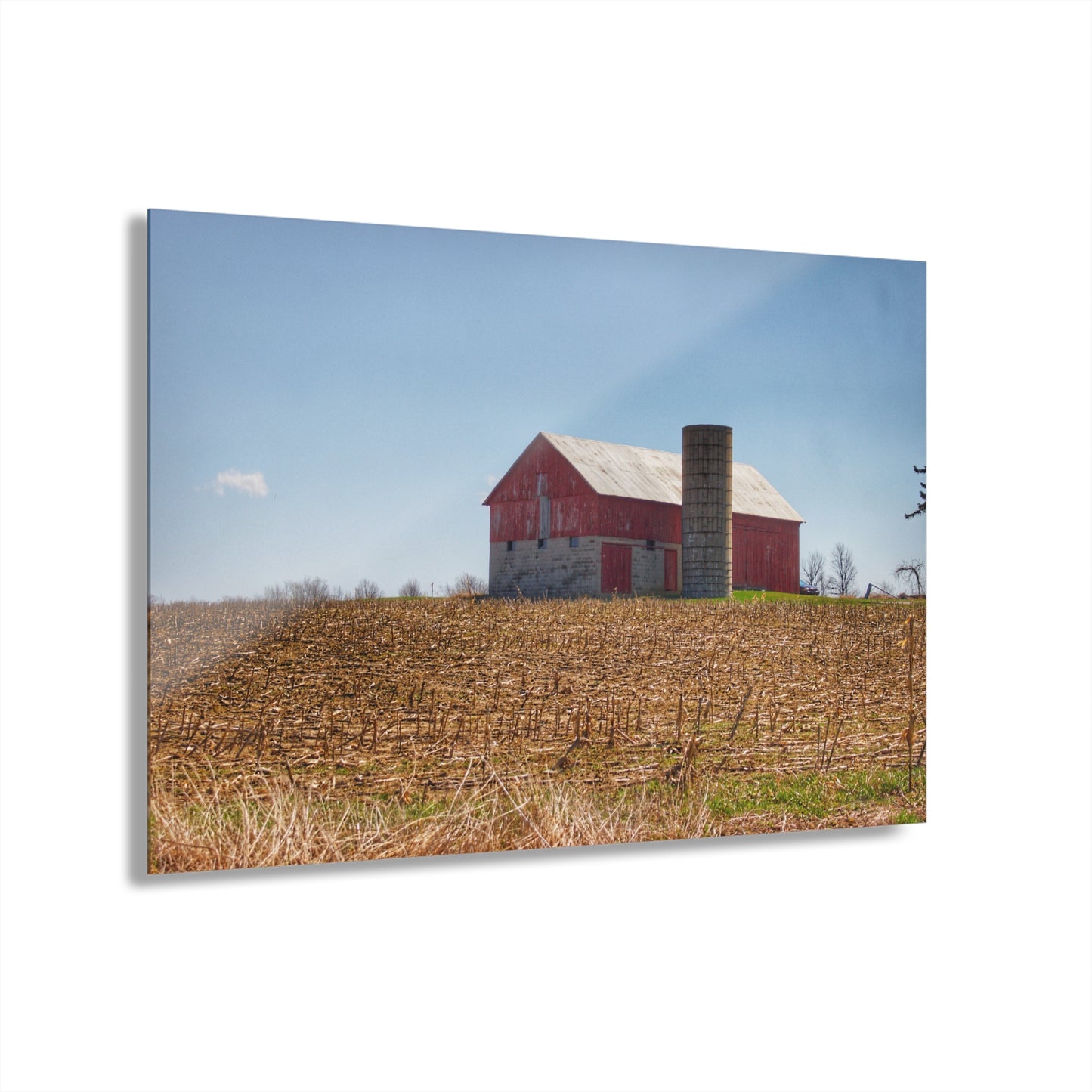 U R There Photography Lee Hill Road Block Red Rustic Farmhouse Acrylic Wall Print