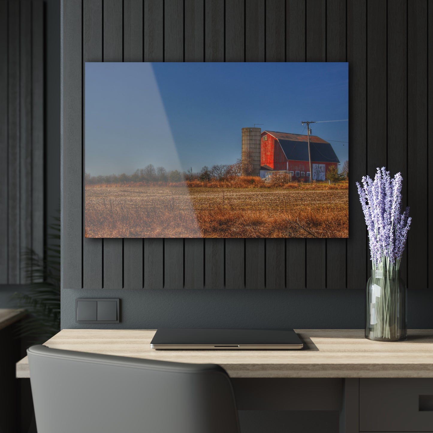 U R There Photography Applegate Road Red Rustic Farmhouse Acrylic Wall Print