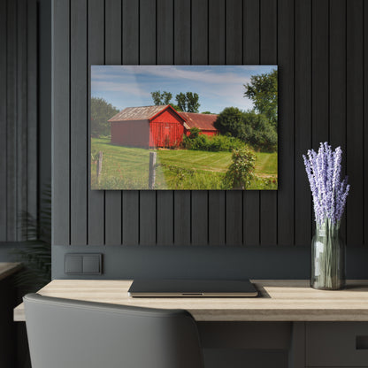 U R There Photography South Oak Road Reds II Rustic Farmhouse Acrylic Wall Print