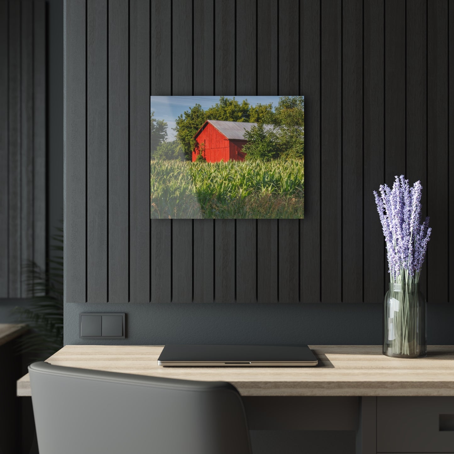 U R There Photography Willard Road Red III Rustic Farmhouse Acrylic Wall Print
