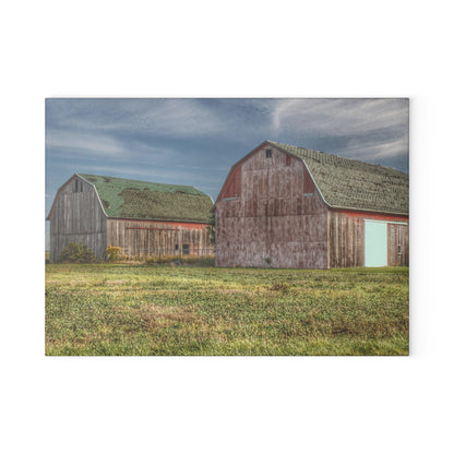 U R There Photography Vassar Twin Reds Rustic Farmhouse Tempered-Glass Cutting Board