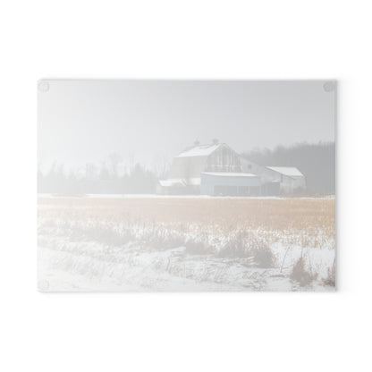 U R There Photography Argyle Road Grey Rustic Farmhouse Tempered-Glass Cutting Board