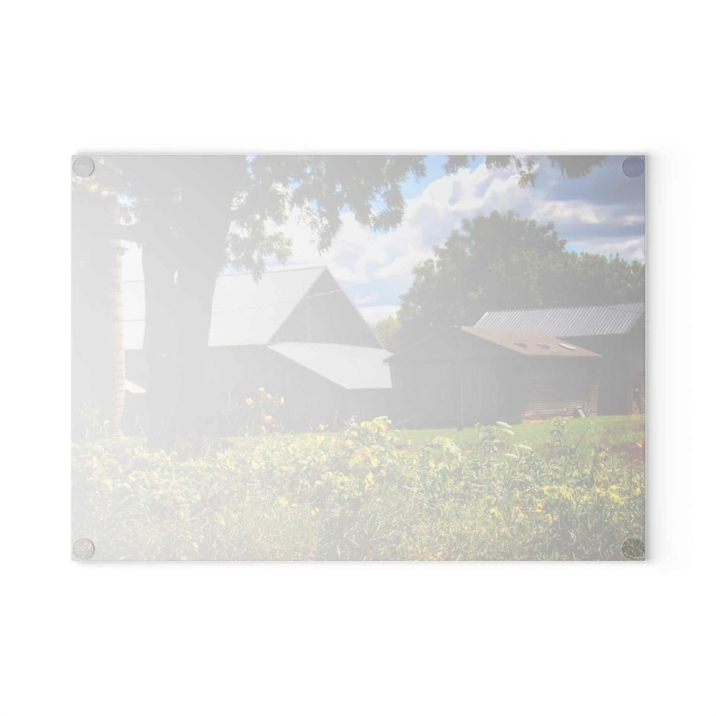 U R There Photography Hough Road Greys Rustic Farmhouse Tempered-Glass Cutting Board